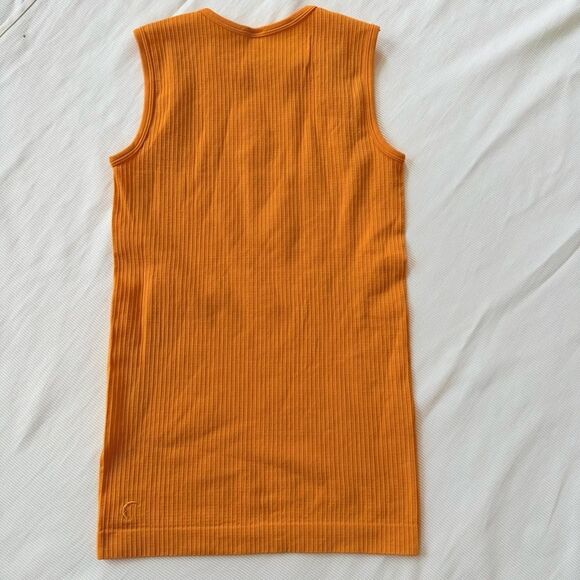 Zyia Active Womens Tank Top Sleeveless Stretchy Neon Bright Orange Color S - Picture 2 of 3